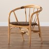 Baxton Studio Kyoto Modern Bohemian Natural Brown Rattan Dining Chair 224-12832-ZORO